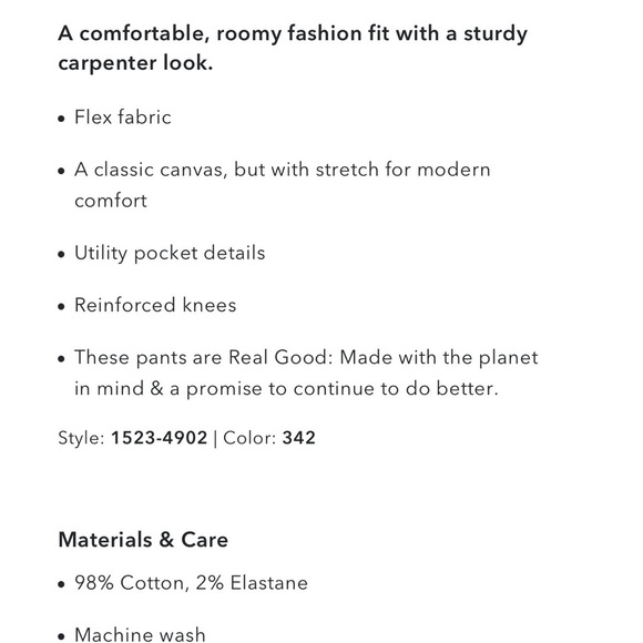 AE Flex Men's Olive Carpenter Pants - Picture 4 of 4